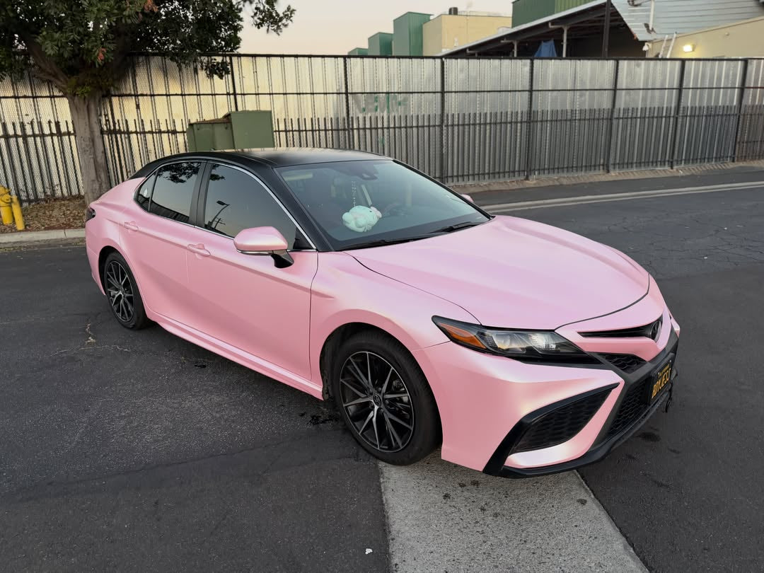 Satin Metallic Blush Pink Vinyl Wrap installed on Toyota Camry (XV70) Camry (XV70)